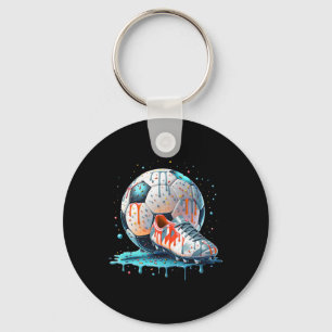 Soccer Drip Ice Cream Drip, Footbyll Sports Team S Key Ring