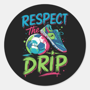 Soccer Drip Melting Ice Cream Respect The Drip Boy Classic Round Sticker