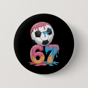 Soccer Drip Number 67 Boys Soccer Player 67 _1 6 Cm Round Badge