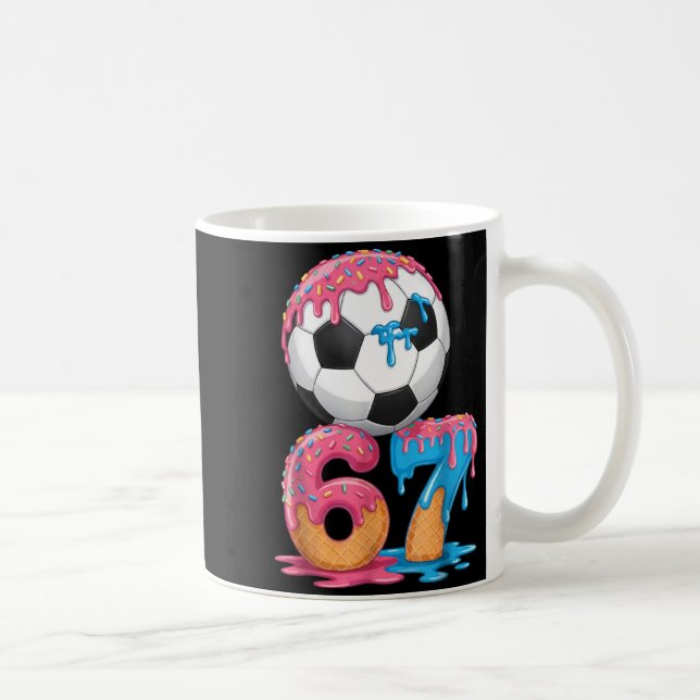 Soccer Drip Number 67 Boys Soccer Player 67  Coffee Mug (Right)