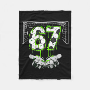 Soccer Drip Number 67 Boys Soccer Player 67 Footba Fleece Blanket