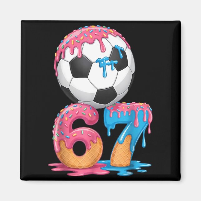 Soccer Drip Number 67 Boys Soccer Player 67  Magnet (Front)