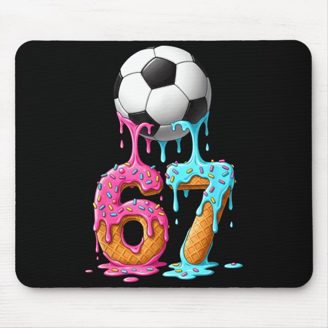 Soccer Drip Number 67 Boys Soccer Player 67  Mouse Pad (Front)
