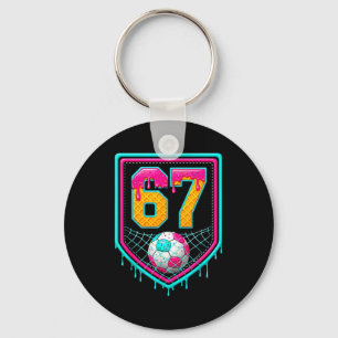 Soccer Drip Number 67 Soccer Player Key Ring