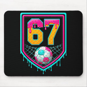 Soccer Drip Number 67 Soccer Player  Mouse Pad