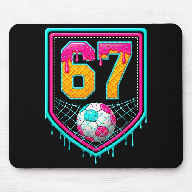 Soccer Drip Number 67 Soccer Player  Mouse Pad (Front)