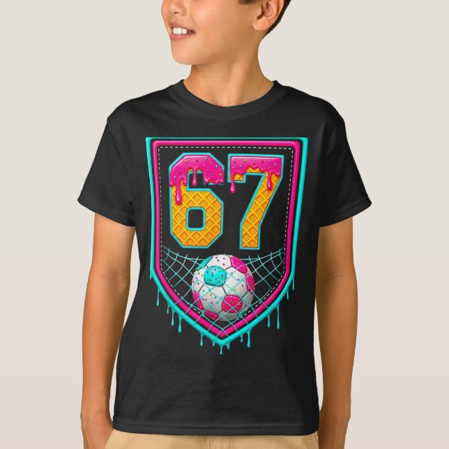 Soccer Drip Number 67 Soccer Player  T-Shirt (Front)