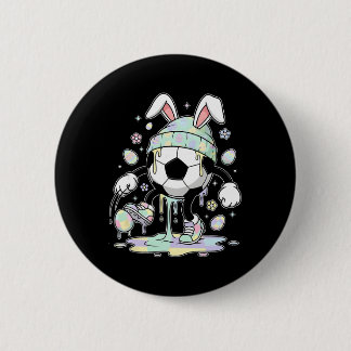 Soccer Easter Bunny Egg Drip Icecream Kids Boys Gi 6 Cm Round Badge
