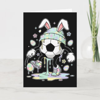 Soccer Easter Bunny Egg Drip Icecream Kids Boys Gi Card
