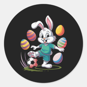 Soccer Easter Shirt Boys Kids Easter Bunny Soccer Classic Round Sticker
