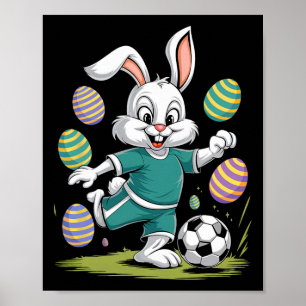 Soccer Easter Shirt Boys Kids Easter Bunny Soccer Poster