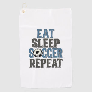 Soccer Eat Sleep Repeat Vintage Typography Shirt_1 Golf Towel