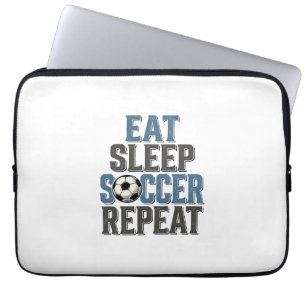Soccer Eat Sleep Repeat Vintage Typography Shirt_1 Laptop Sleeve