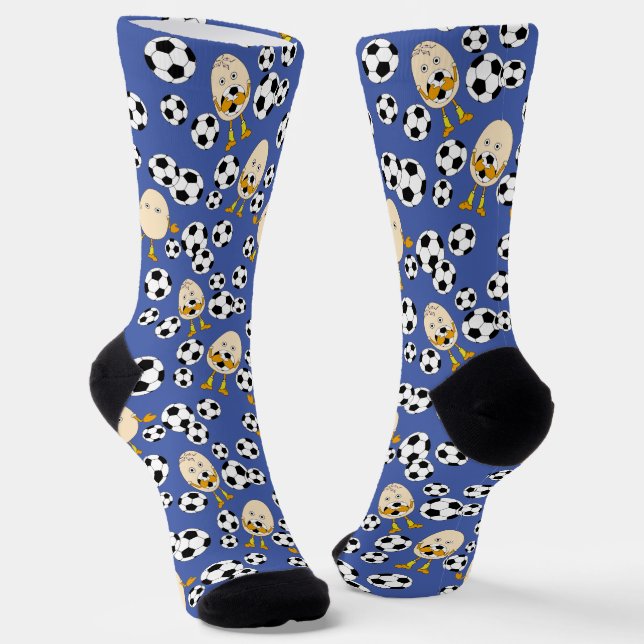 Soccer Egghead Pattern Socks (Angled)