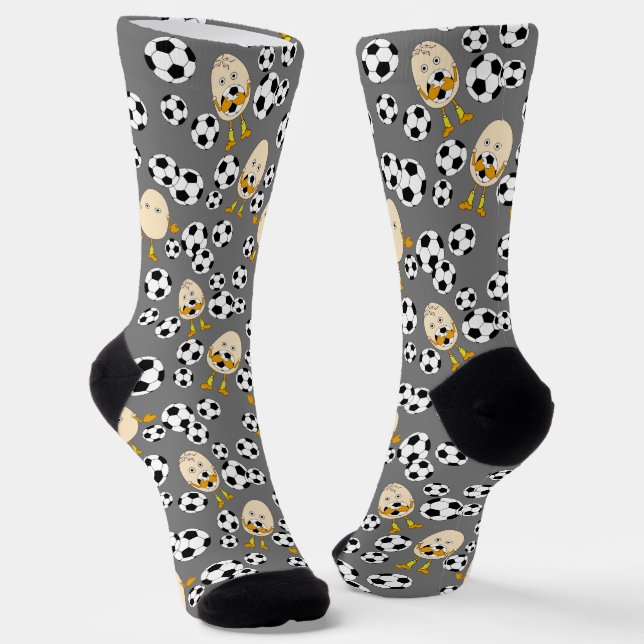 Soccer Egghead Pattern Socks (Angled)