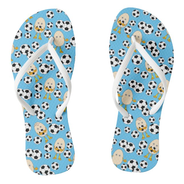Soccer Egghead Pattern Socks Jandals (Footbed)