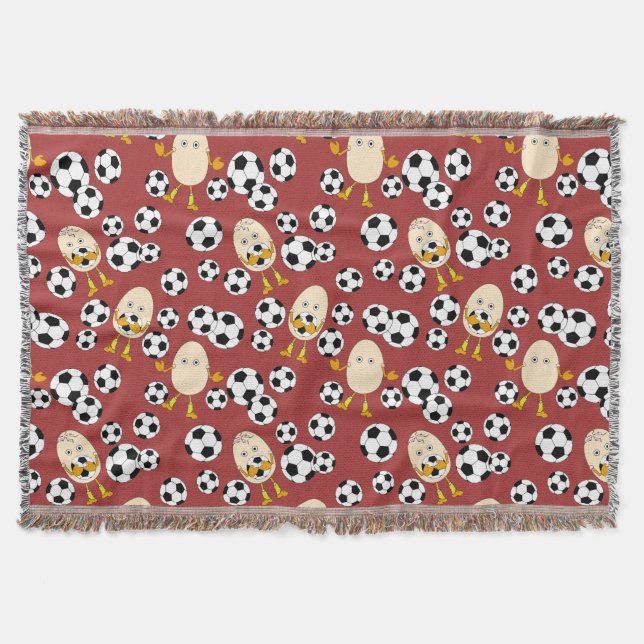 Soccer Egghead Pattern Throw Blanket (Front)
