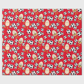Soccer Egghead Pattern Wrapping Paper