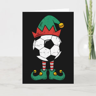 Soccer Elf Christmas Funny Xmas Elf Soccer Lover K Card