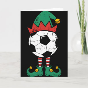 Soccer Elf Christmas Funny Xmas Elf Soccer Lover K Card