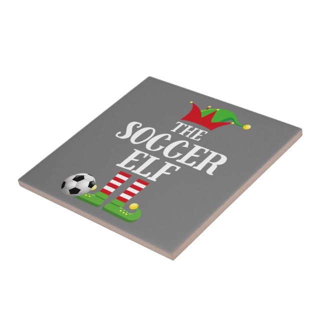 Soccer Elf Family Matching Christmas Group Elf Tile (Side)