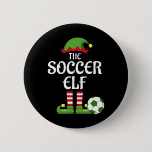 Soccer Elf Family Matching Group Christmas Sporty  6 Cm Round Badge