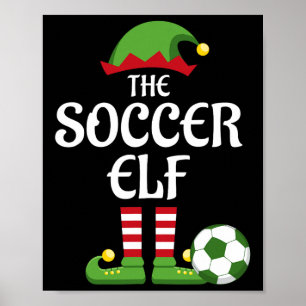 Soccer Elf Family Matching Group Christmas Sporty  Poster