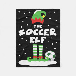 Soccer Elf Matching Group Family Holiday Christmas Fleece Blanket