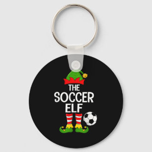 Soccer Elf Xmas Matching Family Elf Squad Christma Key Ring