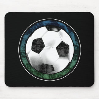 Soccer Emblem Blue Green Mousepad