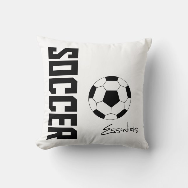 Soccer Essentials Pillow (black) (Front)
