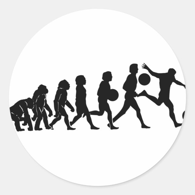 Soccer evolution classic round sticker (Front)
