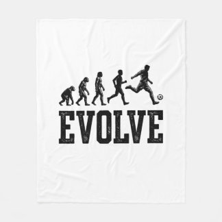Soccer Evolution Vintage Vector Shirt Design_1 Fleece Blanket