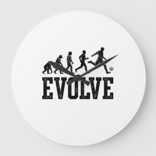 Soccer Evolution Vintage Vector Shirt Design_1 Large Clock