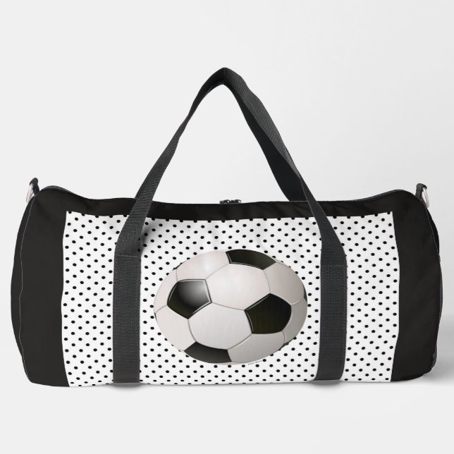 Soccer Fan Black  Duffle Bag (Front)