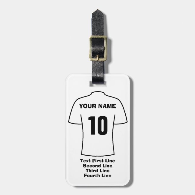 Soccer Fan Luggage Tag - with White Shirts (Front Vertical)