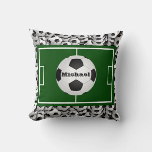 Soccer Field And Balls Personalised Cushion