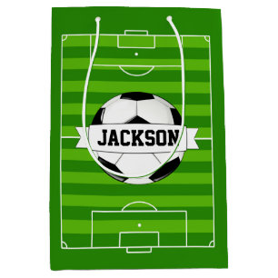 Soccer Field Custom Player/Team Name Sports Party Medium Gift Bag