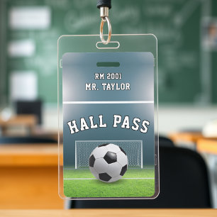 Soccer Field Football Coach Gym Class Hall Pass ID Badge