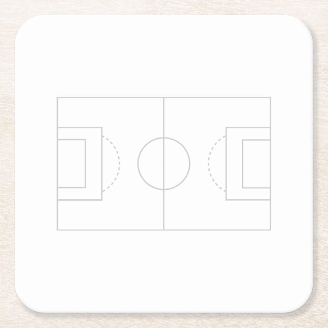 soccer field square paper coaster (Front)