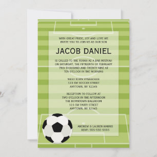 Soccer Field Themed Bar Mitzvah Invitations