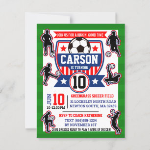 Soccer Field World Cup Birthday Party Invitation