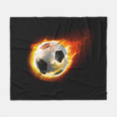 Soccer Fire Ball Fleece Blanket (Front (Horizontal))