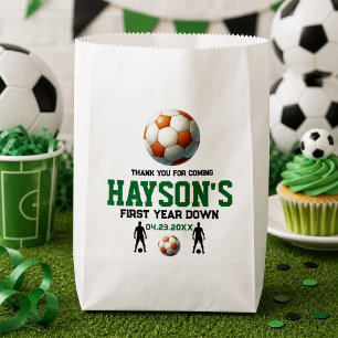 Soccer First Year Down 1st Birthday Party Favour Bags