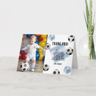 Soccer First Year Down Birthday Thank you
