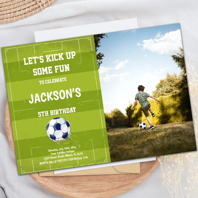 Soccer Floor Soccer Birthday Invitations (Soccer Floor Soccer Birthday Invitations w photo)