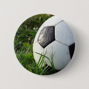 Soccer~ Foot Ball in field 6 Cm Round Badge