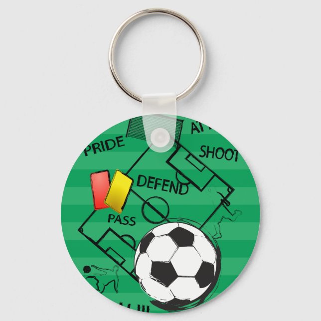 Soccer Football Attack Goal Key Ring (Front)