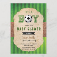 Soccer football baby shower party invitation