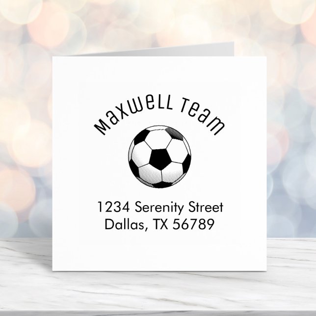 Soccer Football Ball Arch Family Address Self-inking Stamp (Creator Uploaded)